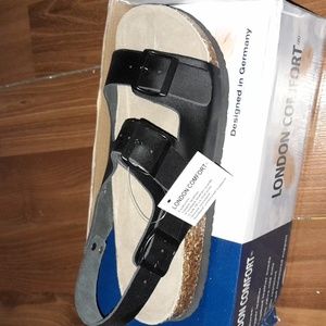 Brand new Leather Men london comfort sandals  Triple Strap from Germany